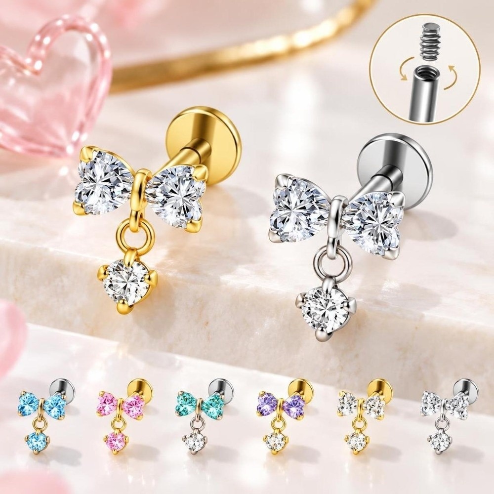 Body Jewelry Internally Threaded - Серьга-гвоздик из титана G23 для хряща,