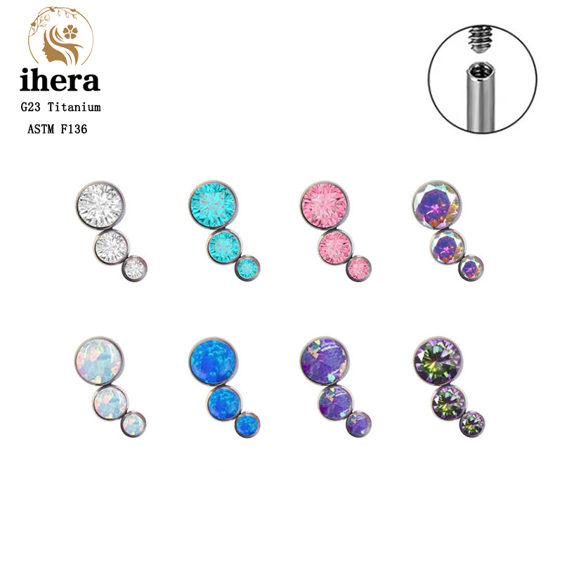 Body Jewelry Internally Threaded - Серьги-гвоздики из титана G23 с круглым