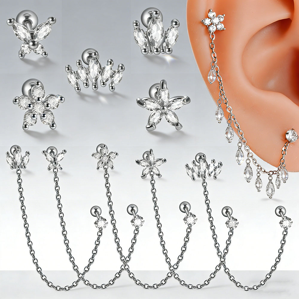 Body Jewelry Surgical Steel - 1 шт., хирургическая сталь, циркон, корона,
