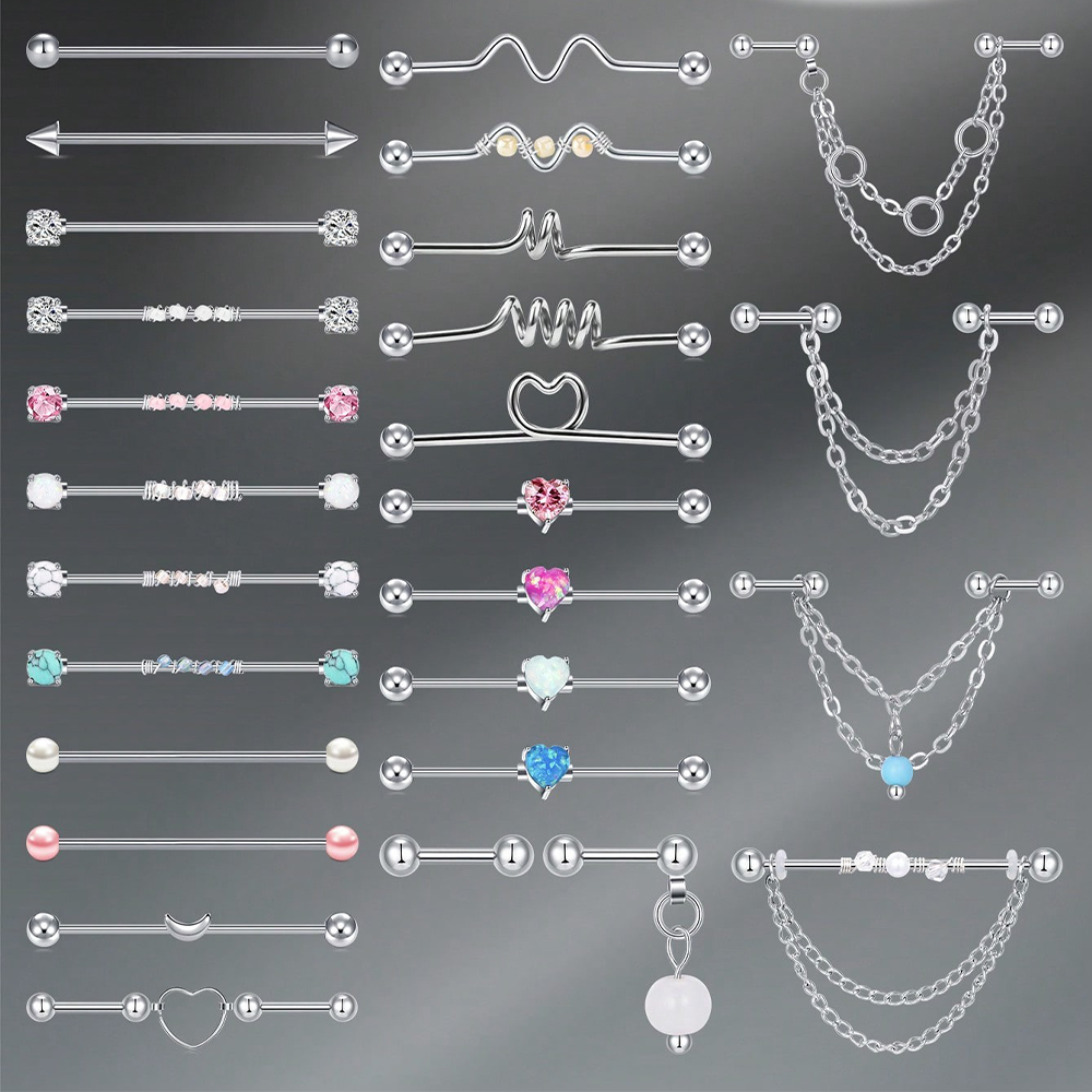 Body Jewelry Surgical Steel - Промышленный пирсинг-штангет 14G для хряща уха,