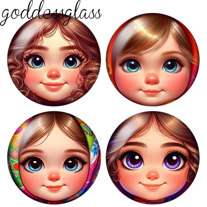 Body Jewelry Top - Милые стеклянные кабошоны с изображением европейских
