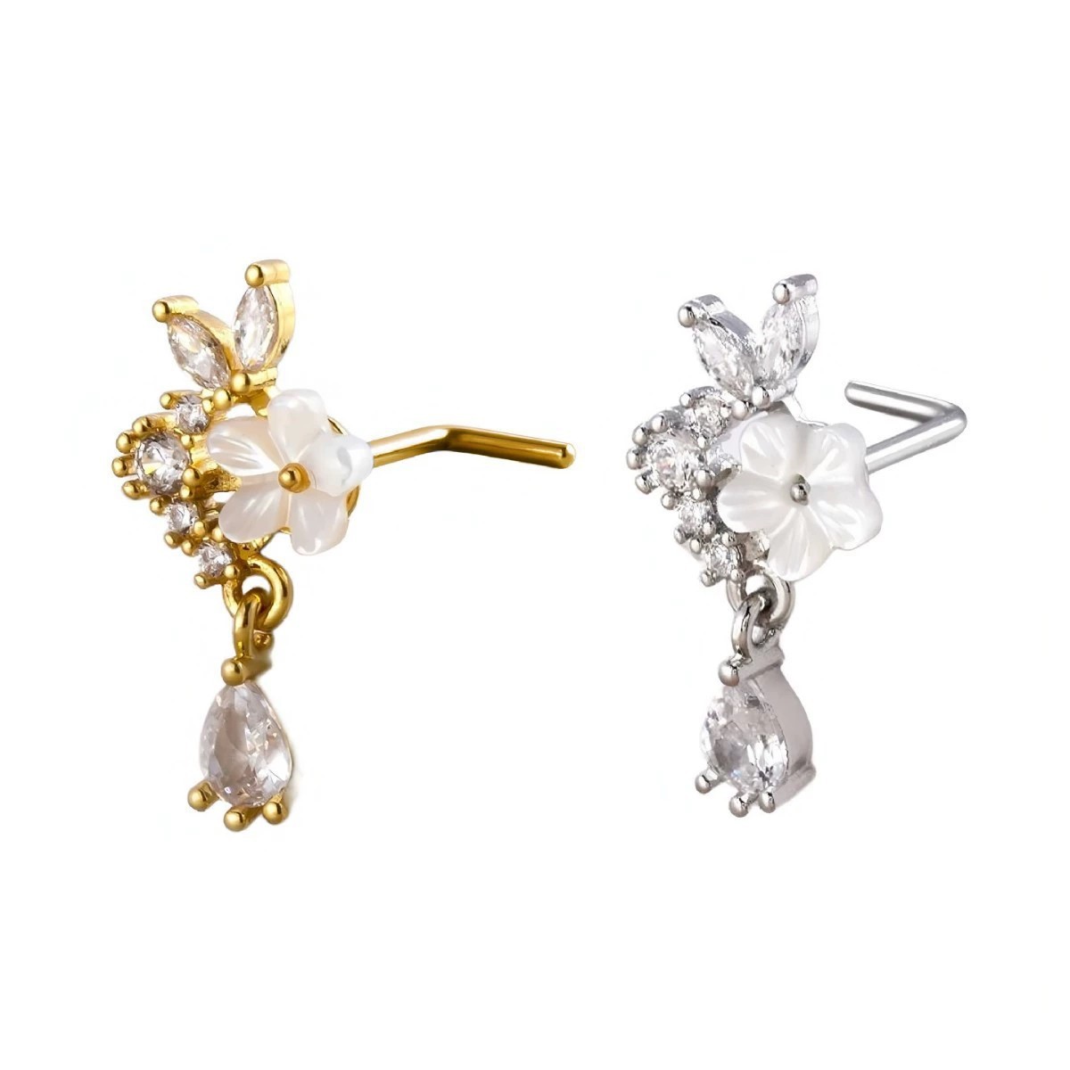 Золотое кольцо для носа с подв – обзор и цена Body Jewelry Surgical Steel