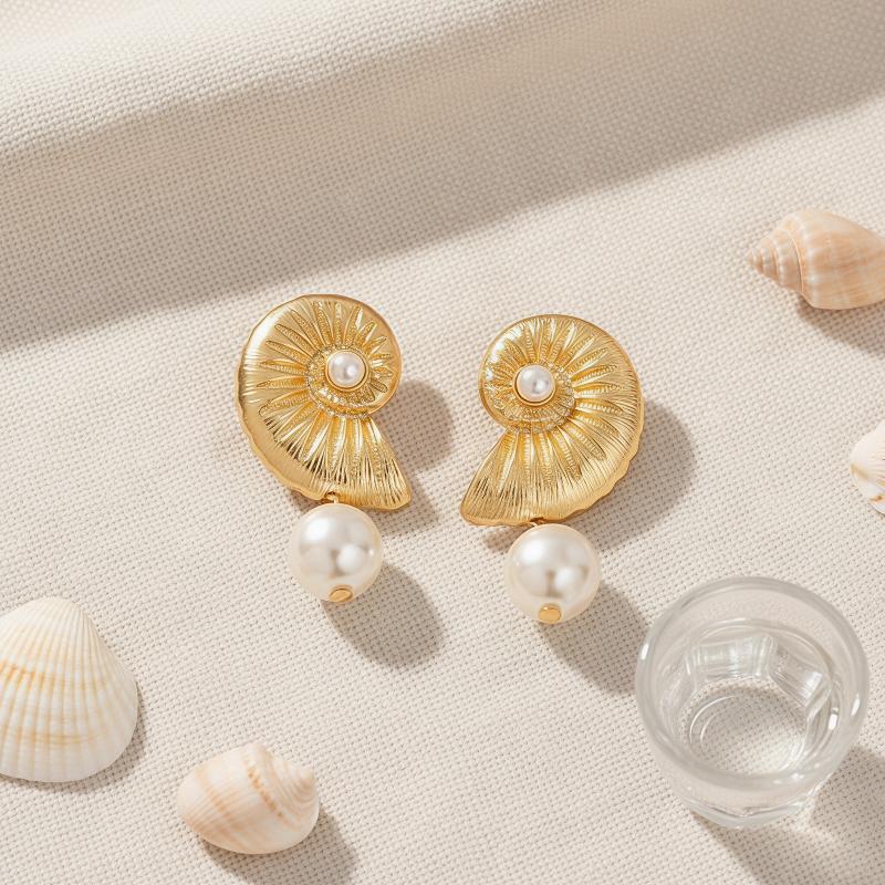 2 пары серег с имитацией жемчу – обзор и цена Conch Earring Hoop