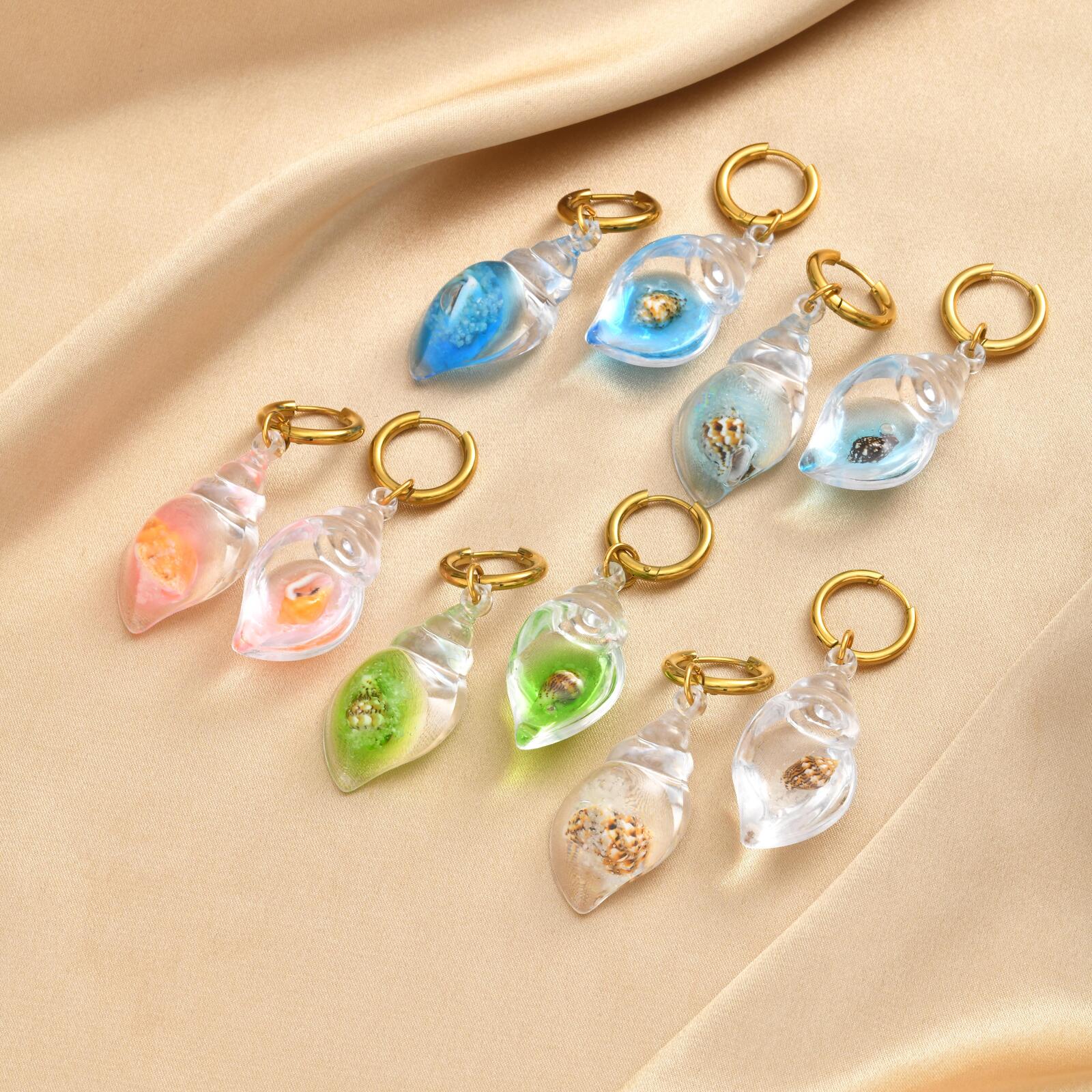 Серьги-кольца с ракушками для  – обзор и цена Conch Earring Hoop
