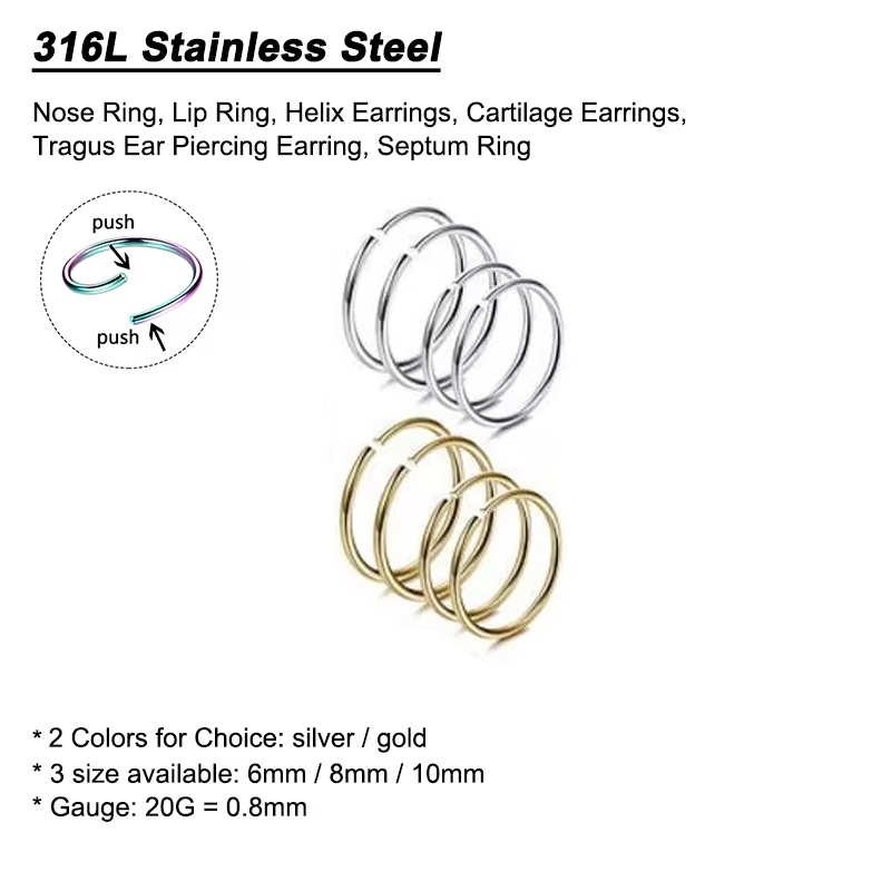 Набор из 6 гипоаллергенных кол – обзор и цена Body Jewelry Surgical Steel