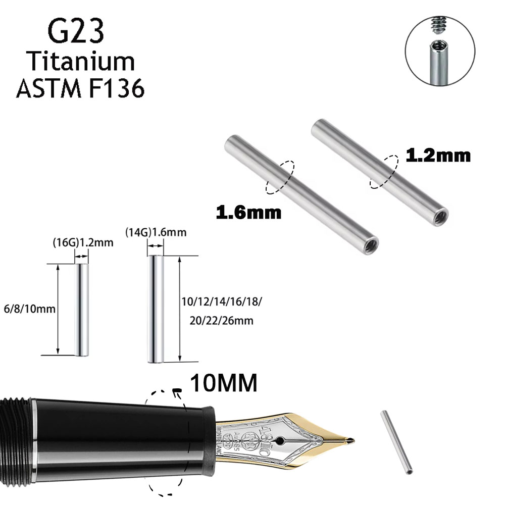 10 шт./лот ASTM F136 титан 14  – обзор и цена Body Jewelry Internally Threaded