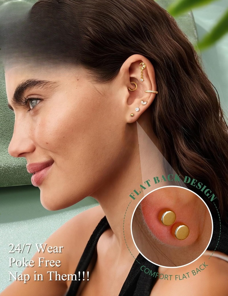 Серьги-гвоздики для хряща уха  – обзор и цена Body Jewelry Surgical Steel