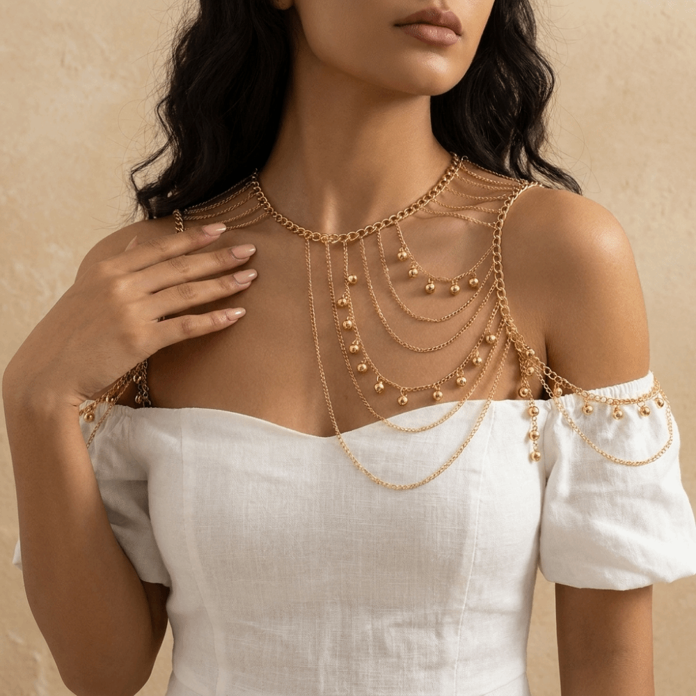Многослойная цепочка на плечо  – обзор и цена Body Jewelry Hot