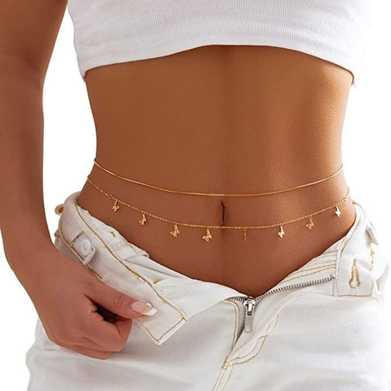 Модная простая двухслойная цеп – обзор и цена Body Jewelry Chain